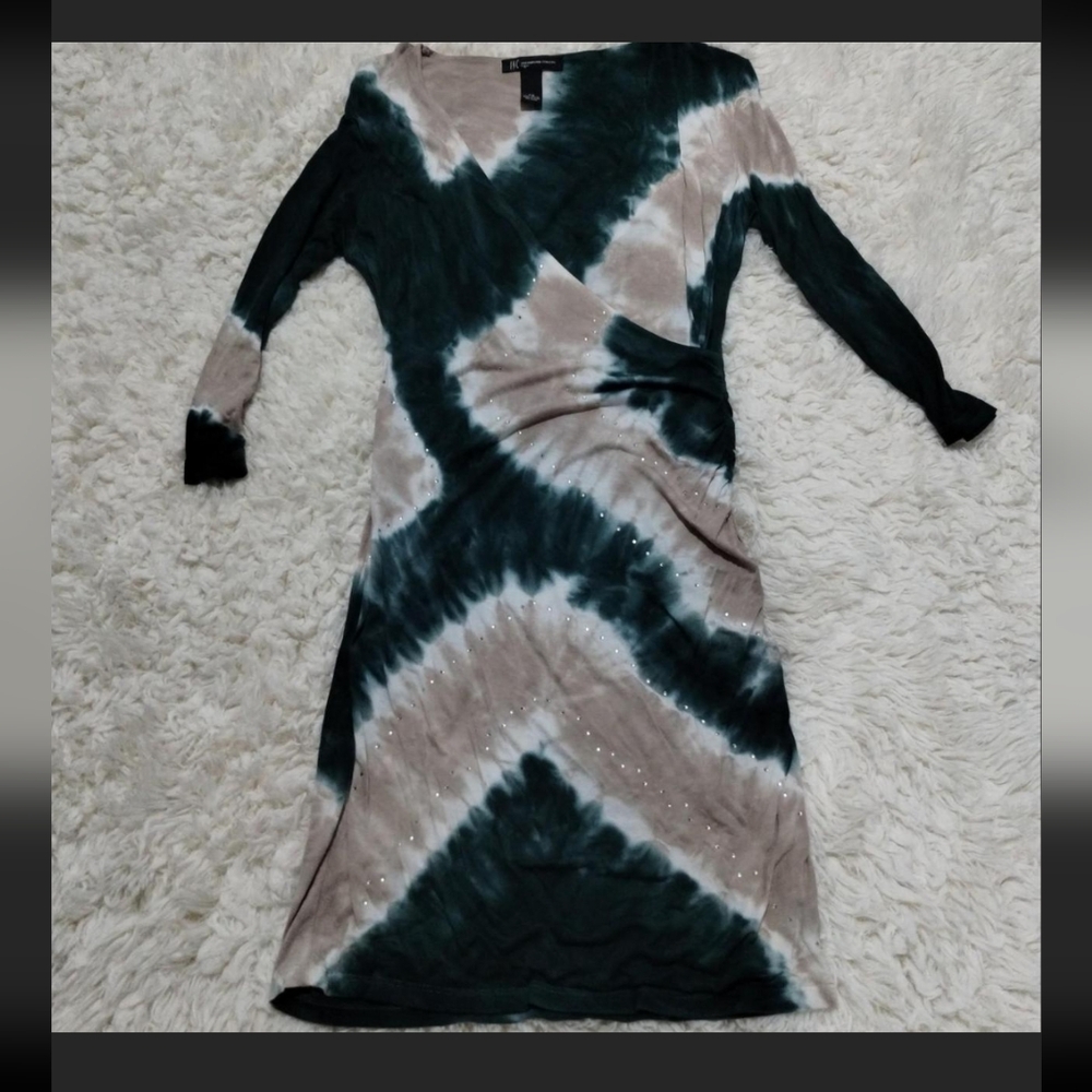 INC International Concepts tie-dye wrap dress .